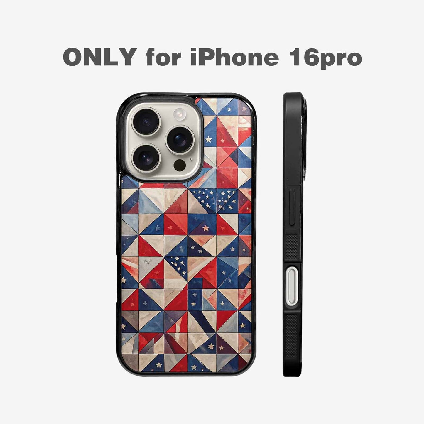 iPhone 16 Pro Case — Small American Flag Stars And Stripes, Custom Printed Phone Case