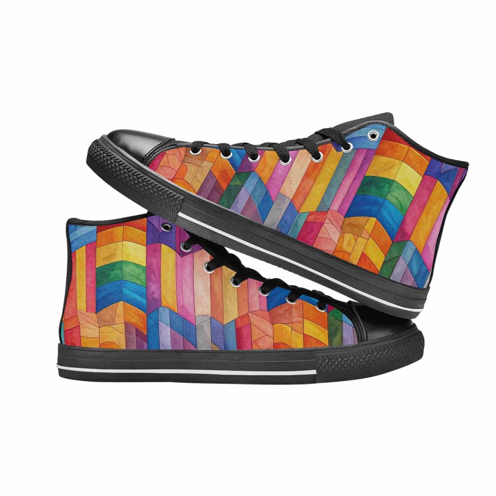 MEN'S Transgender Flag Color High Top Canvas Cottagecore Custom Shoes