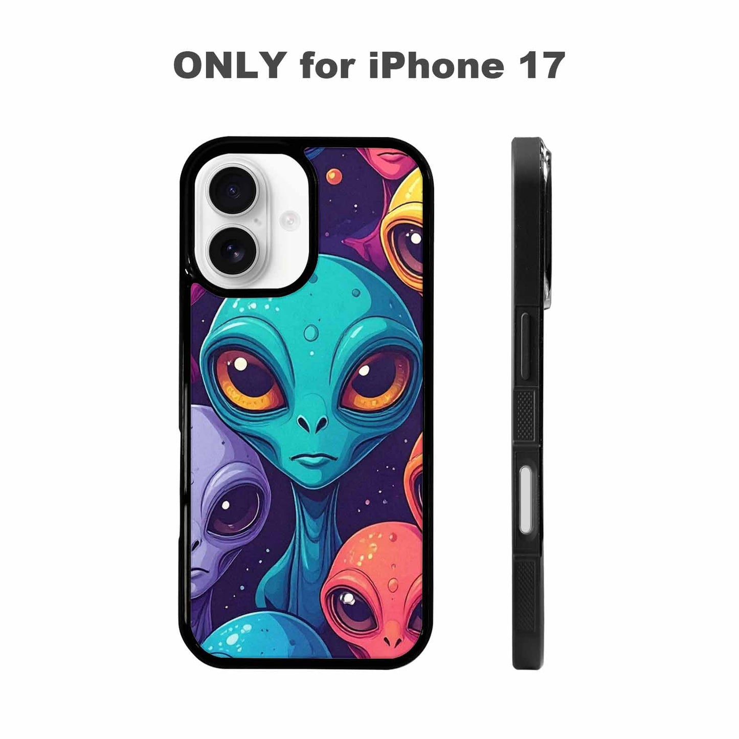 iPhone 17 Case — Alien Ufo Cartoon Art Alien Scifi, Personalized Phone Case