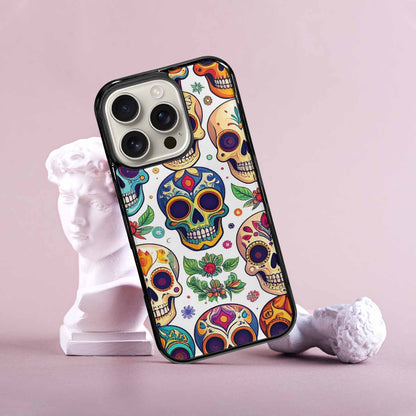 iPhone 16 Pro Case — Vibrant Skull Seamless, Custom Made Phone Cover