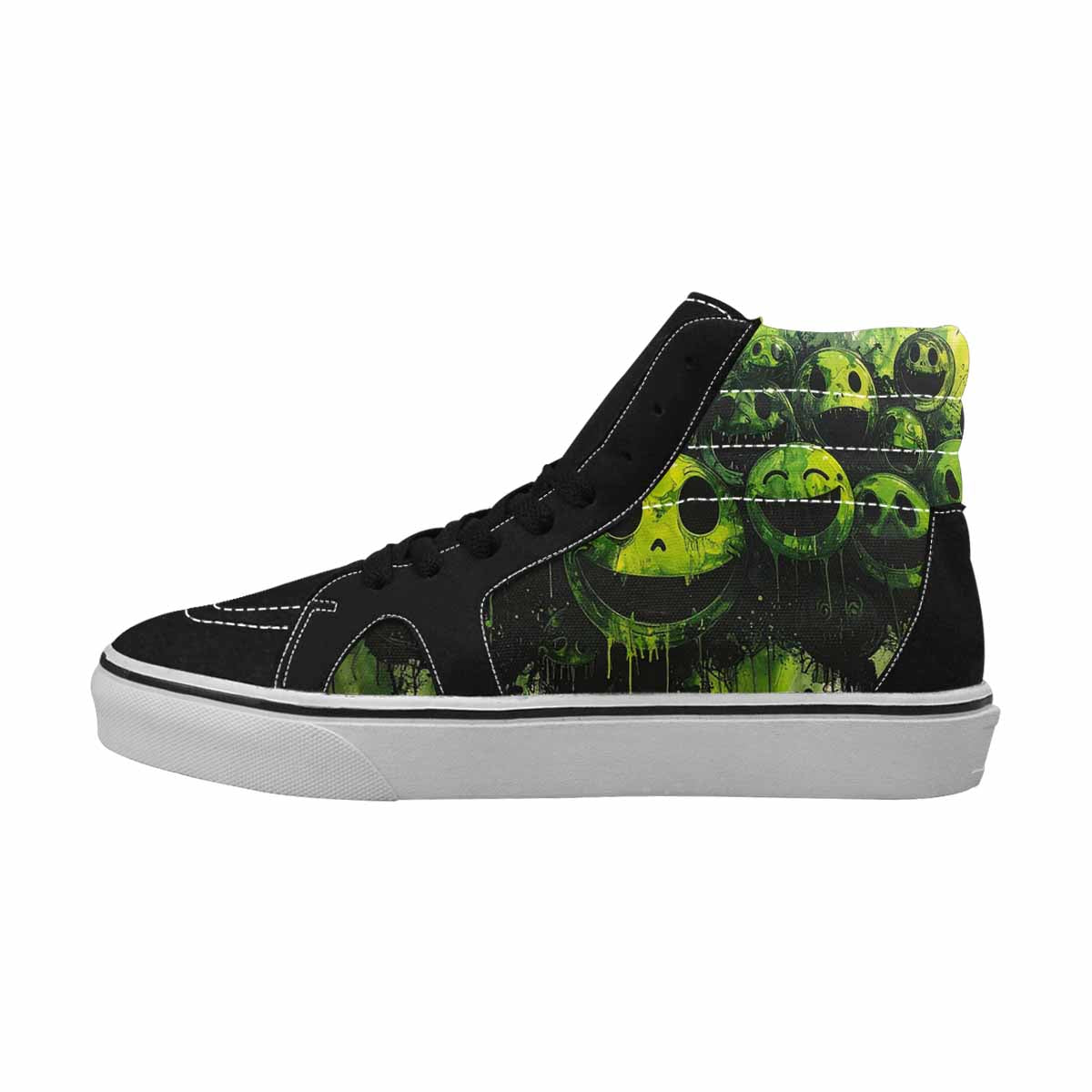 MEN'S Melting Moon Smiley High Top Canvas Cottagecore Custom Sneakers