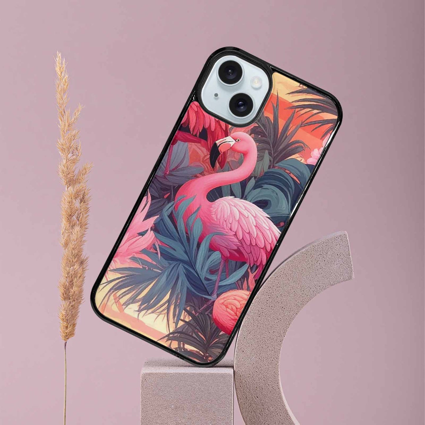 iPhone 15 Plus Case — Flamingo Tropical Flamingo Tropical Pattern Hundreds, Custom Designed Case Cover