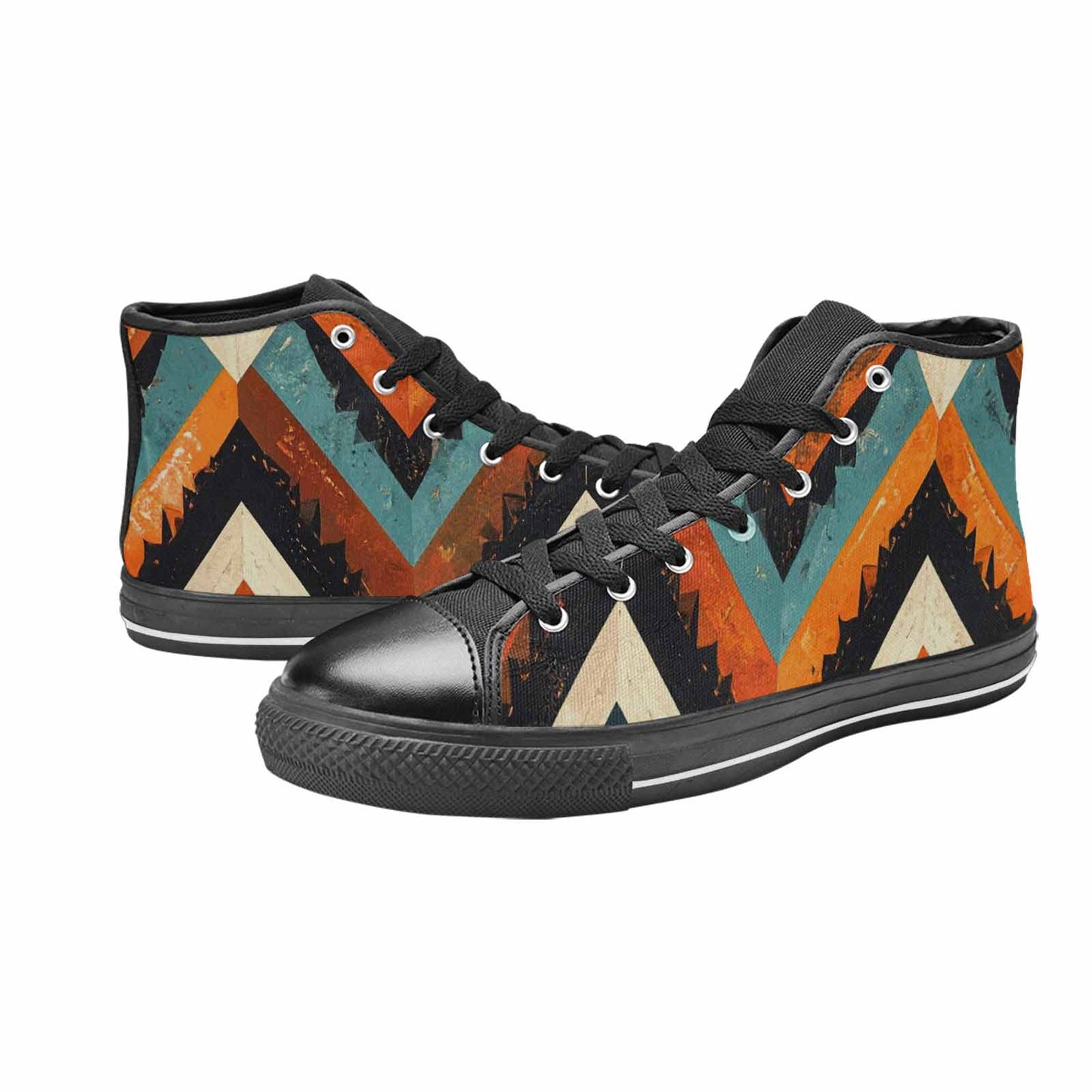 MEN'S Southwestern Geometric Diamond High Top Canvas Aesthetic Custom Sneakers