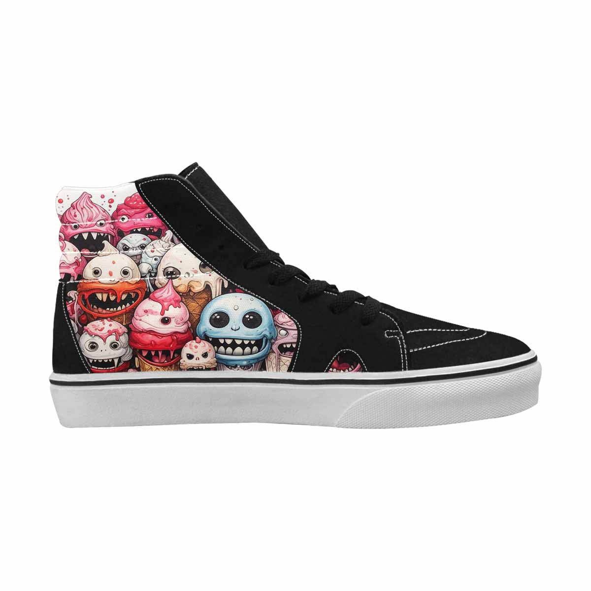 MEN'S Ice Cream Monsters (black High Top Canvas Dark Academia Sneakers
