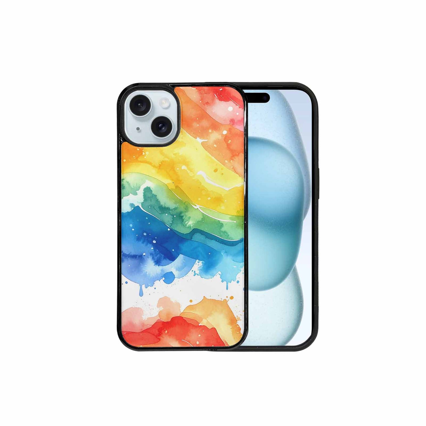 iPhone 15 Plus Case — Watercolor Splash Abstract Pattern Seamless Repeat, Custom Designed Case Cover