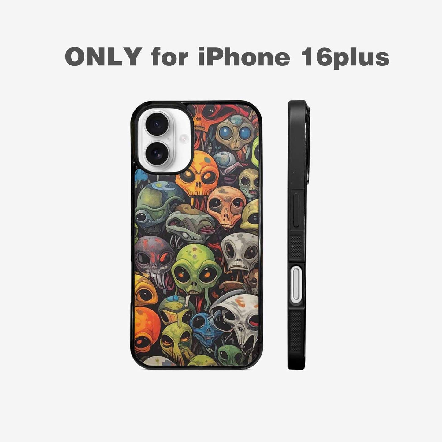 iPhone 16 Plus Case — Aliens Camo Aliens Pattern Hundreds Of, Custom Printed Phone Case