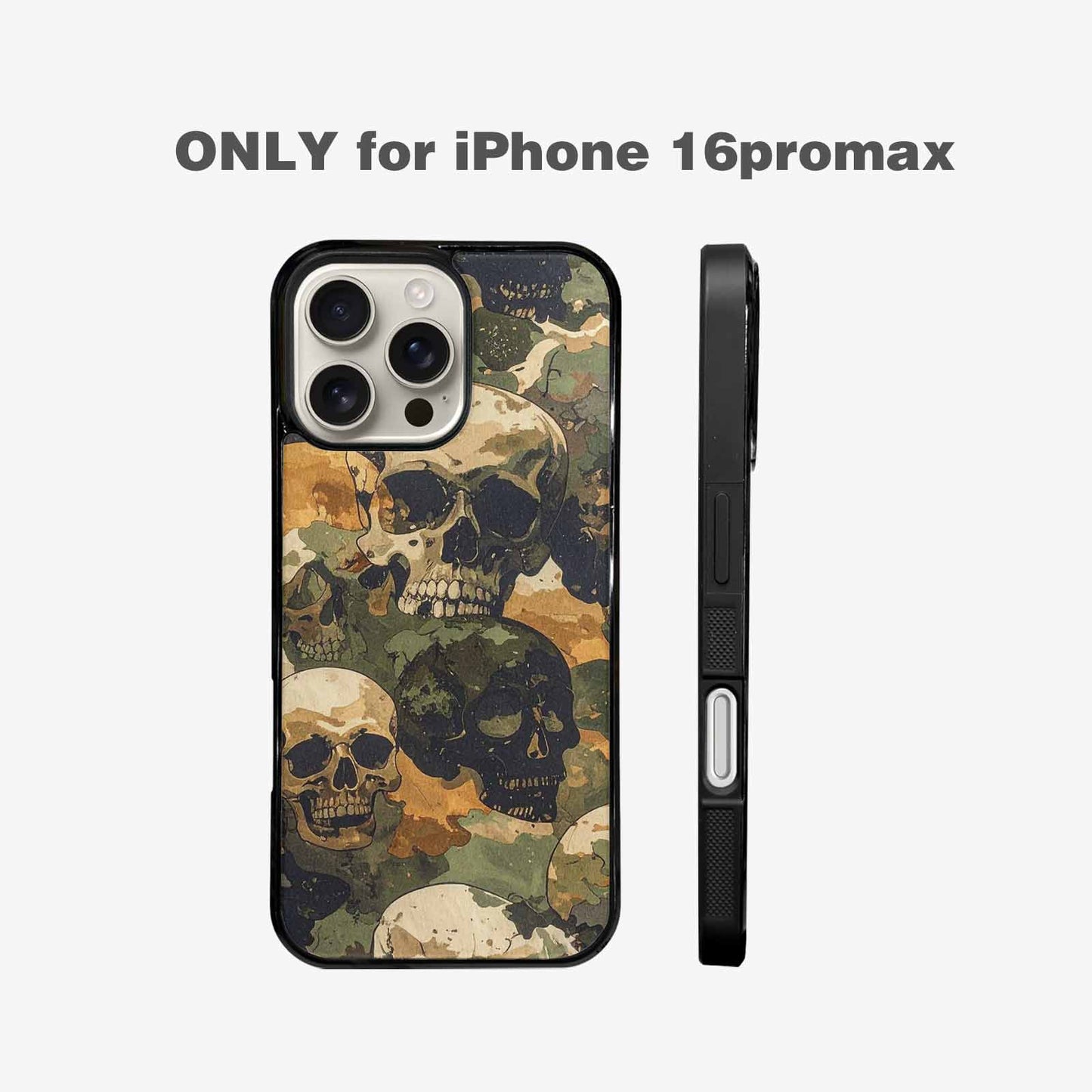 iPhone 16 Pro Max Case — Military Camo Texture Combined With Distressed, Personalized Phone Case