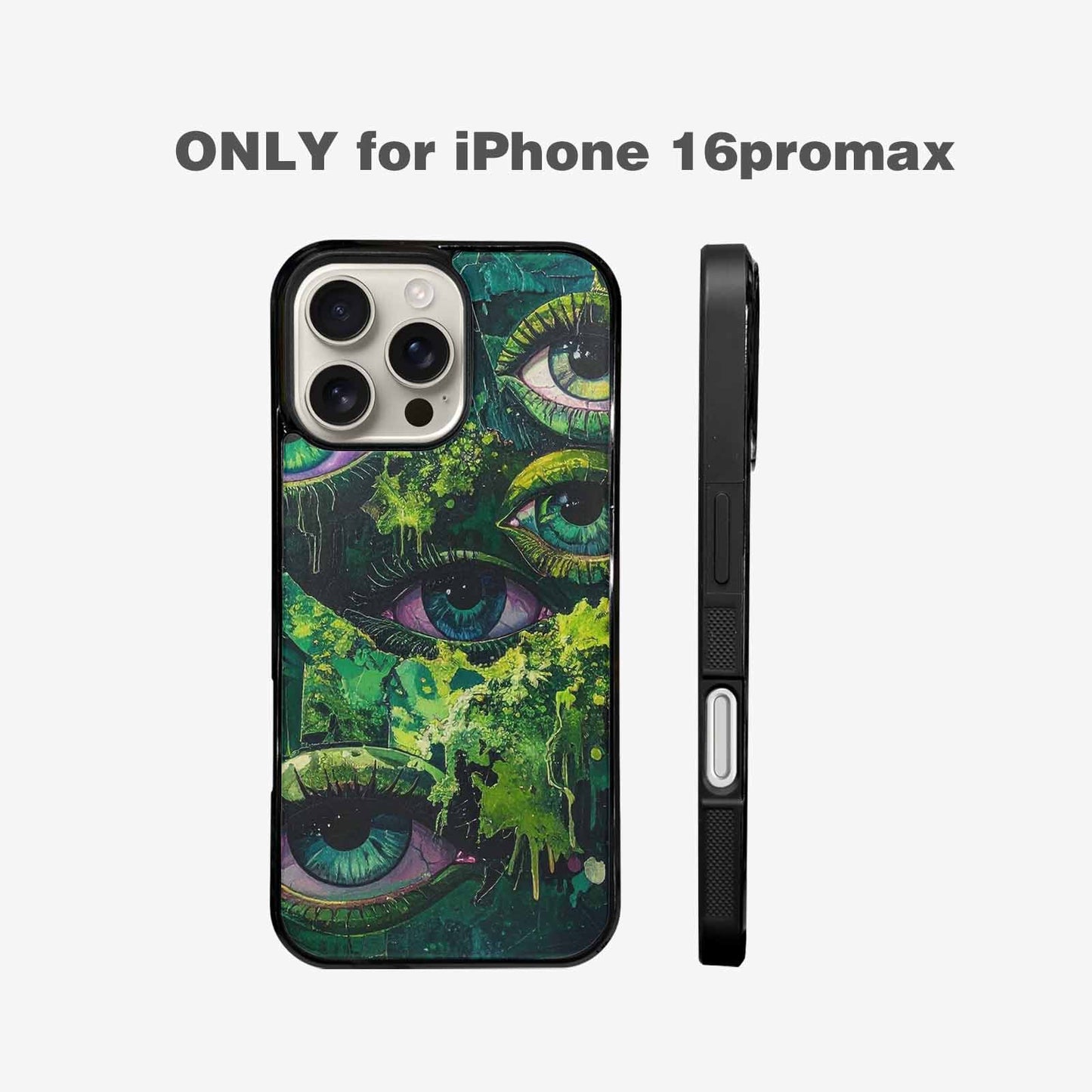 iPhone 16 Pro Max Case — Reptile Eye Cartoon, Custom Art Phone Cover