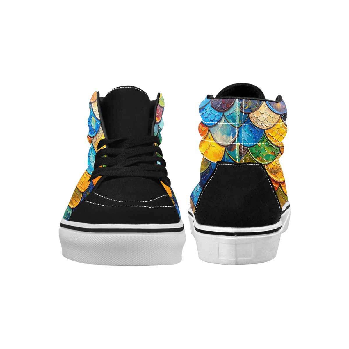 MEN'S Reptile Scale High Top Canvas Wallpaper Art Custom Sneakers