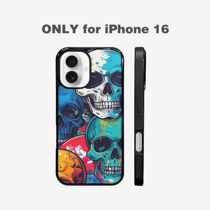 iPhone 16 Case — Graffiti Skull Art Seamless Pattern Vibrant, Custom Phone Case
