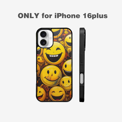 iPhone 16 Plus Case — Melting Moon Smiley Red Splatt Ipd, Unique Phone Case Design