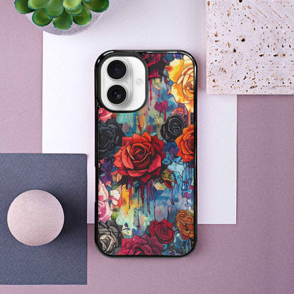 iPhone 16 Case — Gothic Rose Gothic Roses Pattern Hundreds, Personalized Phone Case
