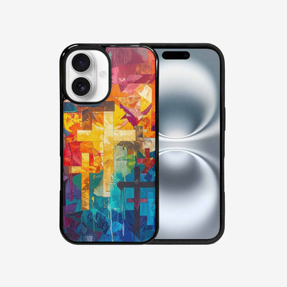 iPhone 16 Case — Faith Cross And Faith Icons Pattern, Unique Phone Case Design
