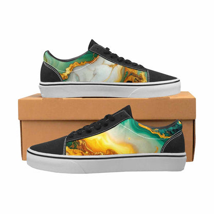 MEN'S Marble Gold Canvas Lace-Up Aesthetic Shoes