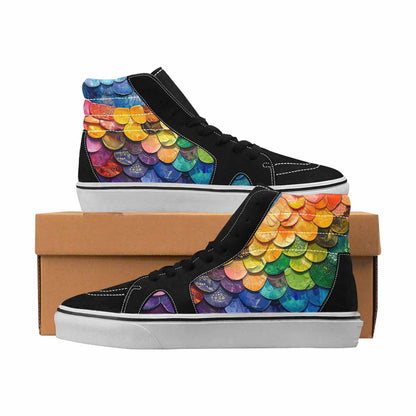 MEN'S Reptile Full Color High Top Canvas Boutique Dark Academia Original Art Sneakers