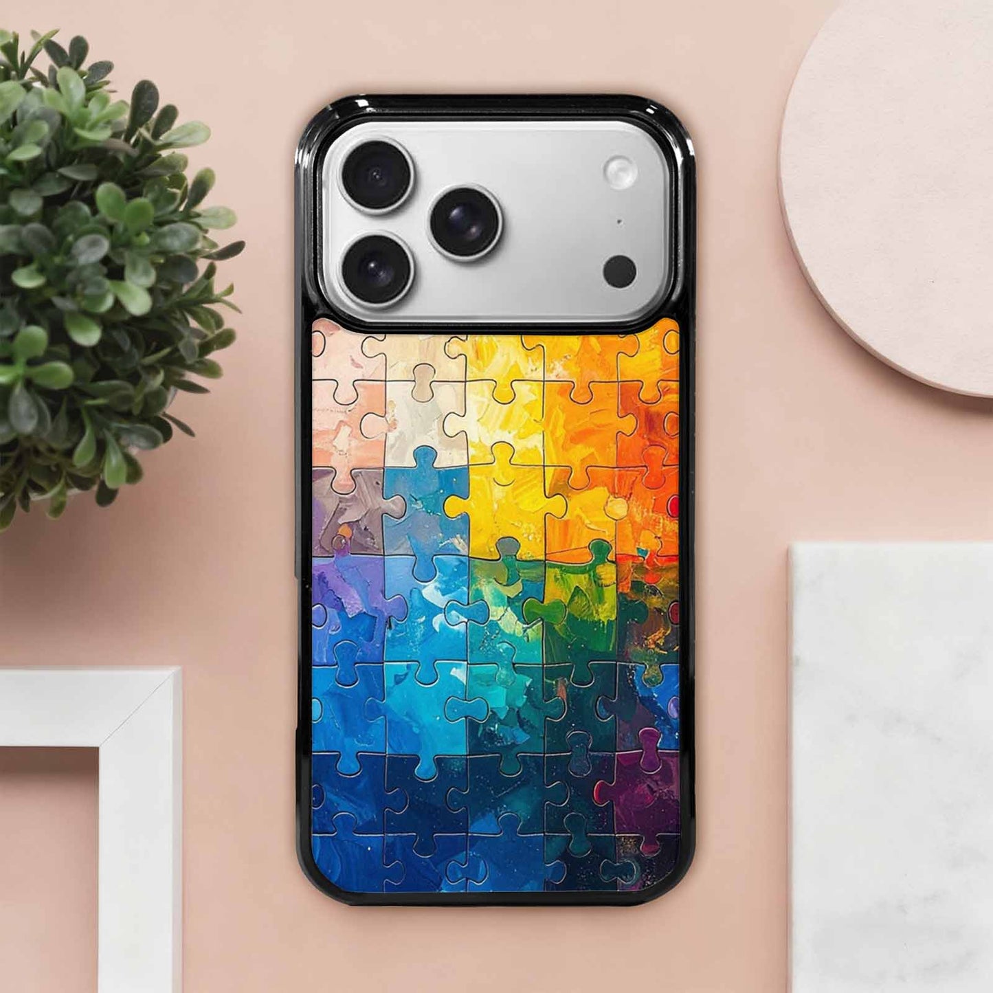 iPhone 17 Pro Max Case — Autism Puzzle Pieces Puzzle Original Art, Custom Print Case Cover