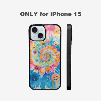 iPhone 15 Case — Smiley Facessmiley Faces Tie D, Custom Designed Case Cover