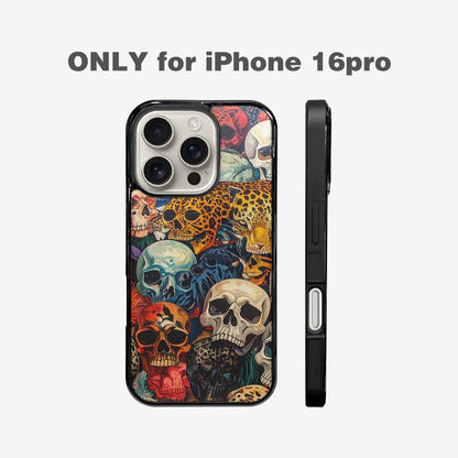 iPhone 16 Pro Case — Skulls Animal Printskulls Patt, Custom Printed Phone Case