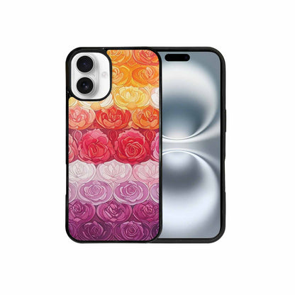 iPhone 16 Plus Case — Lesbian Flag Color Theme Small Rainbow, Custom Printed Phone Case