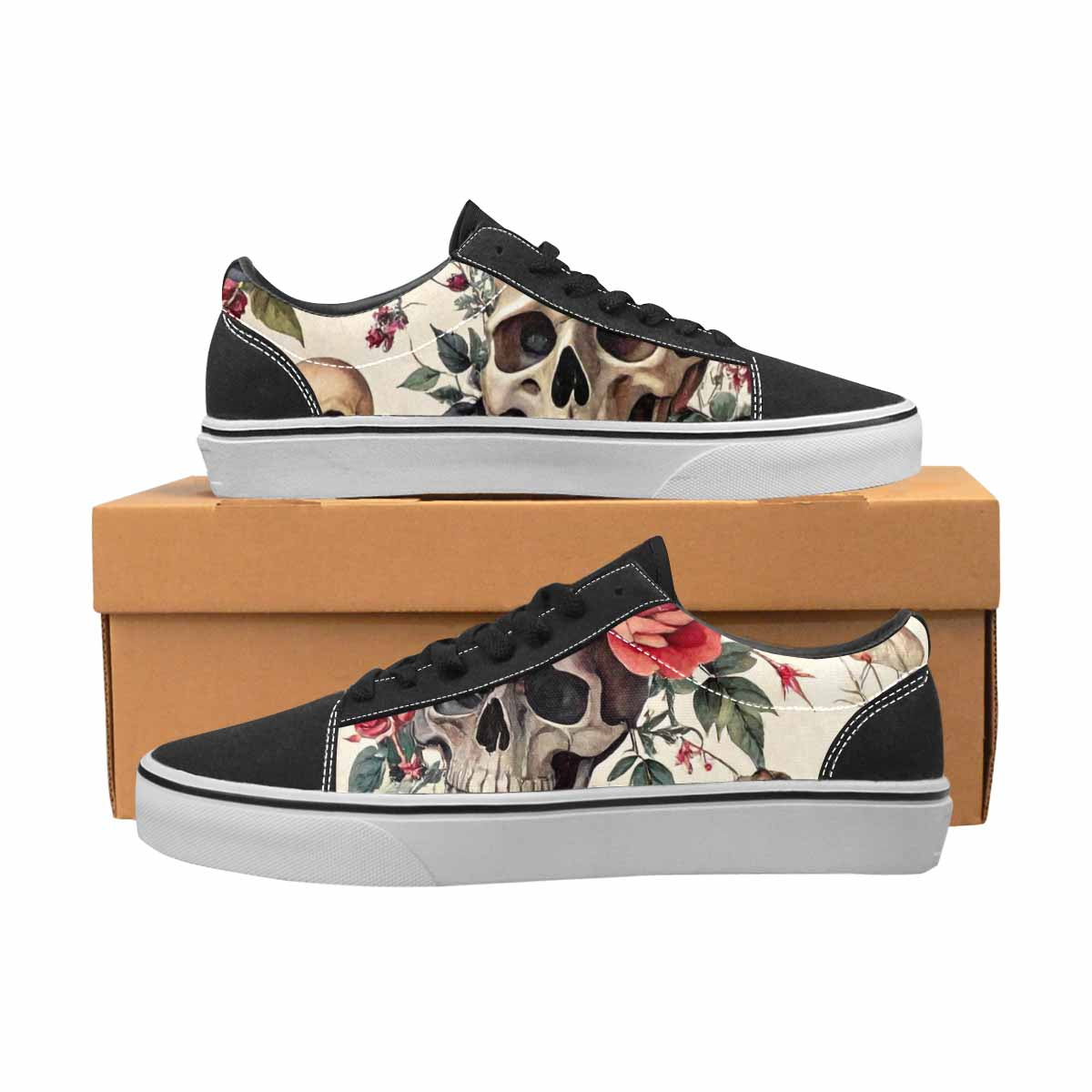 MEN'S Skulls - Roses Canvas Lace-Up Dreamcore Custom Shoes