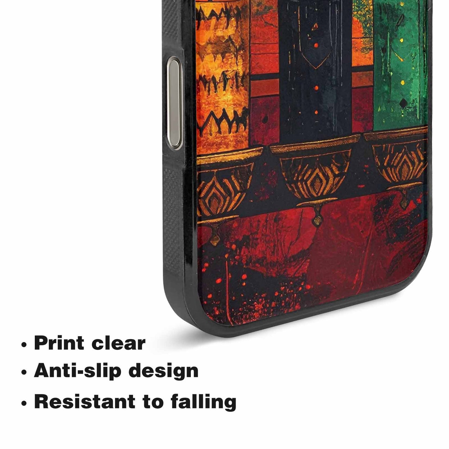 iPhone 16 Pro Case — Kwanzaa Kinara Pattern Seamless Repeat African, Custom Art Phone Cover