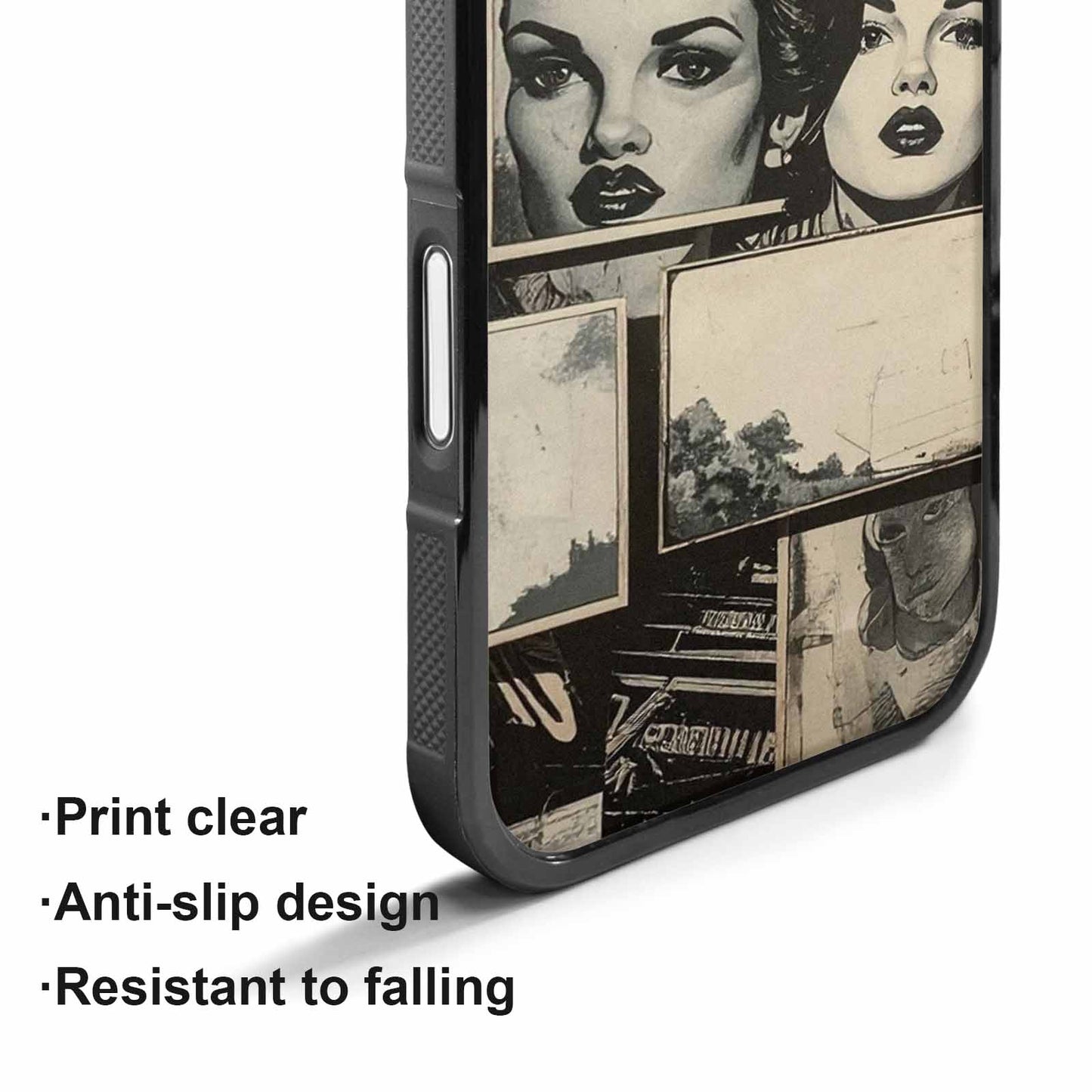 iPhone 17 Case — Black And White Solid Retro Vintage, Custom Phone Case