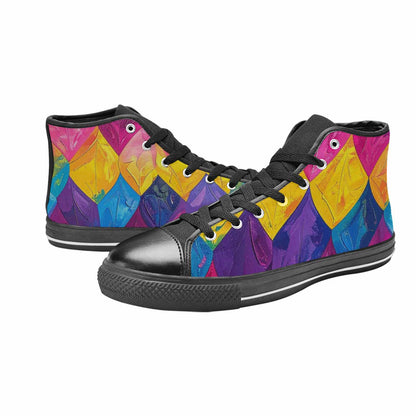 MEN'S Pansexual Flag Color High Top Canvas Surreal Custom Shoes