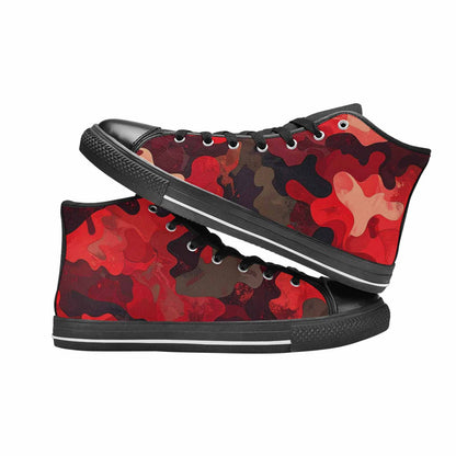 WOMEN'S Military Camouflage Blotch High Top Canvas Vibrant Chaos Custom Shoes