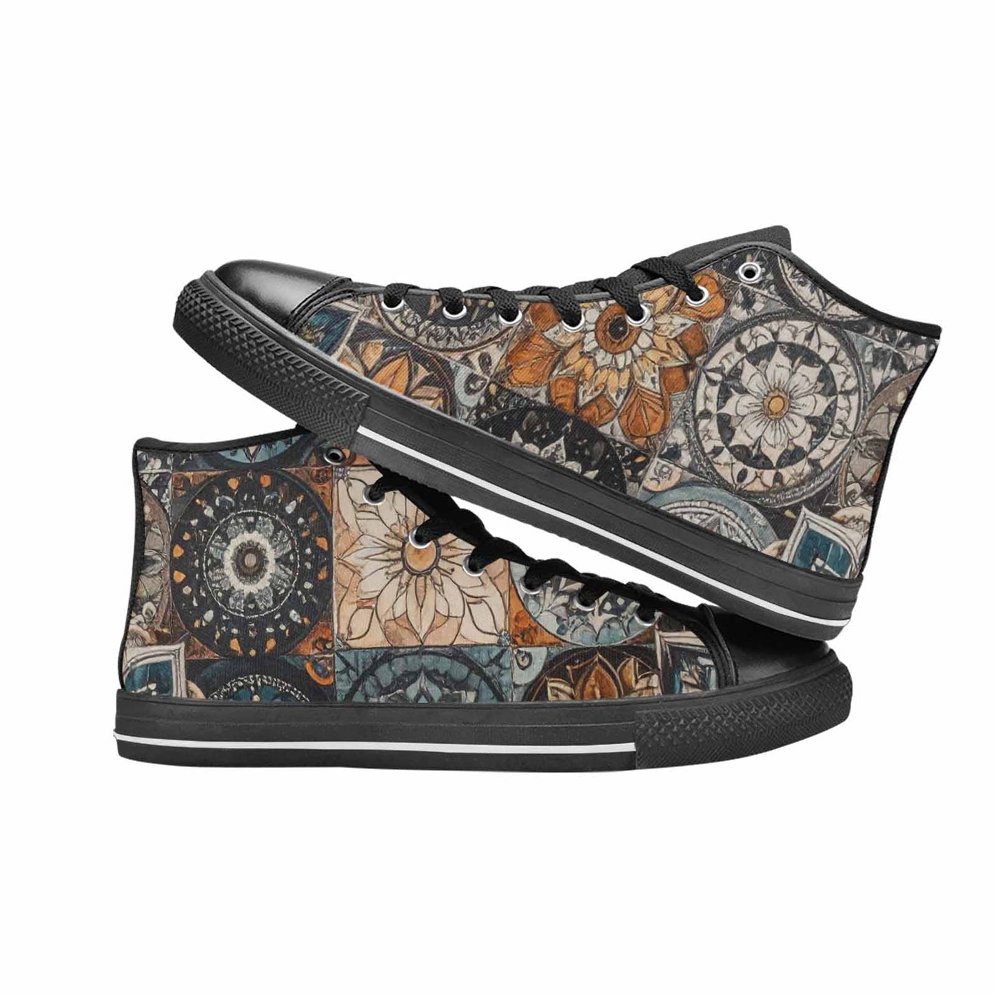 WOMEN'S Mandala High Top Canvas Dark Academia Custom Shoes