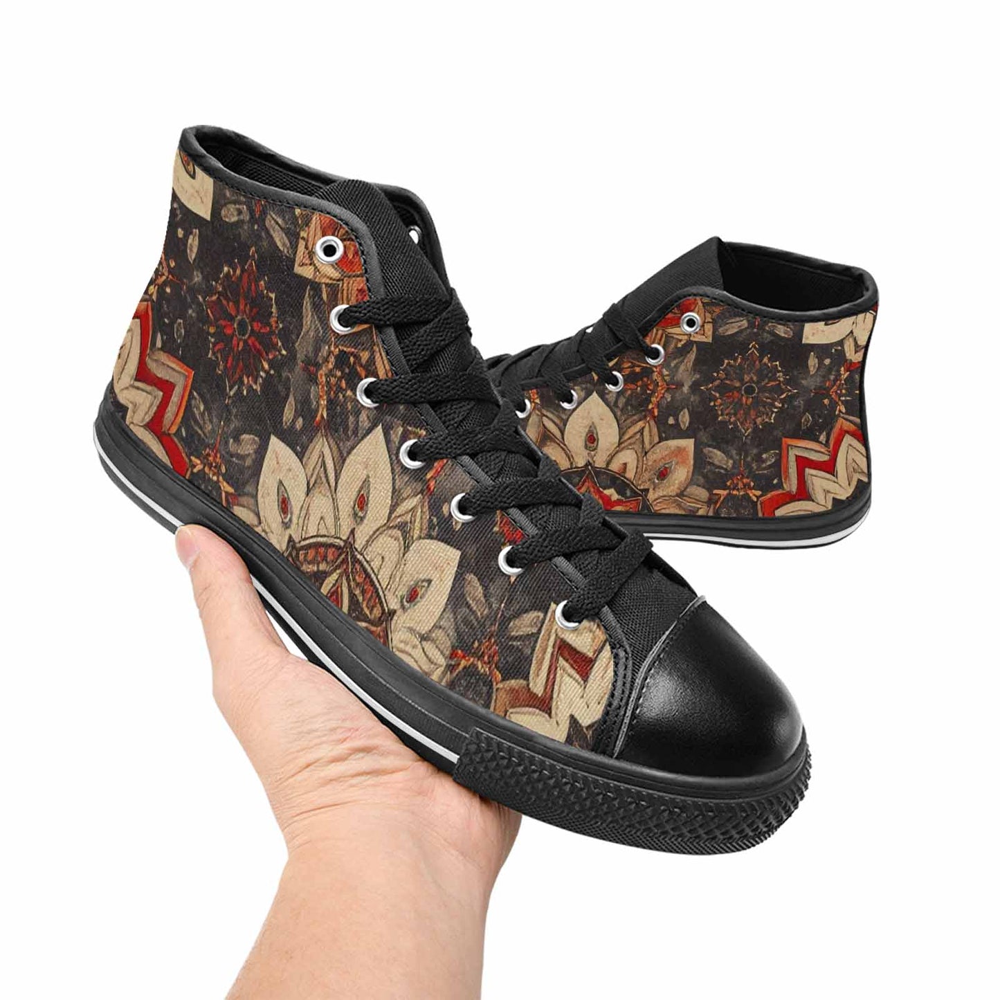 MEN'S Mandala High Top Canvas Cottagecore Custom Sneakers