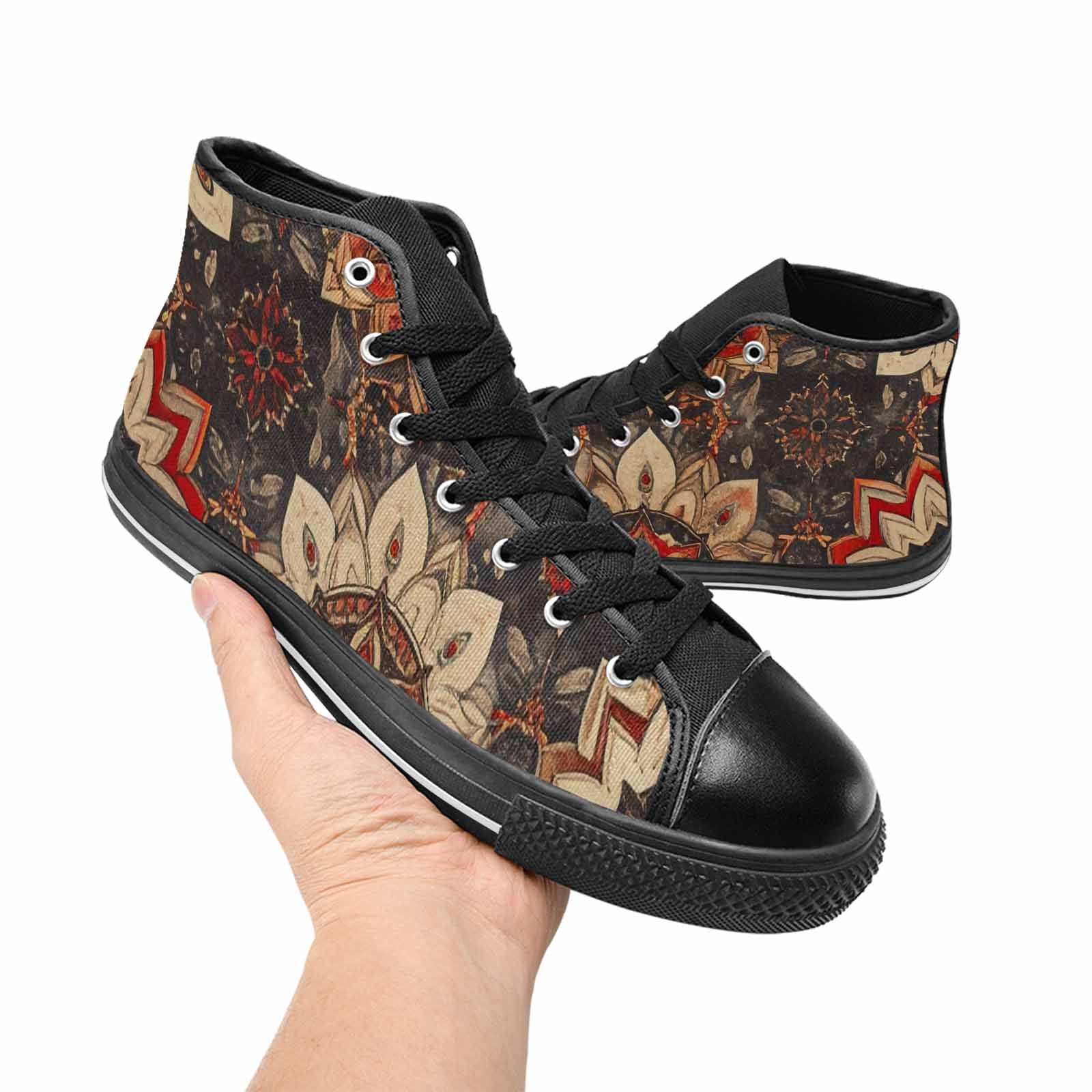 MEN'S Mandala High Top Canvas Cottagecore Custom Sneakers