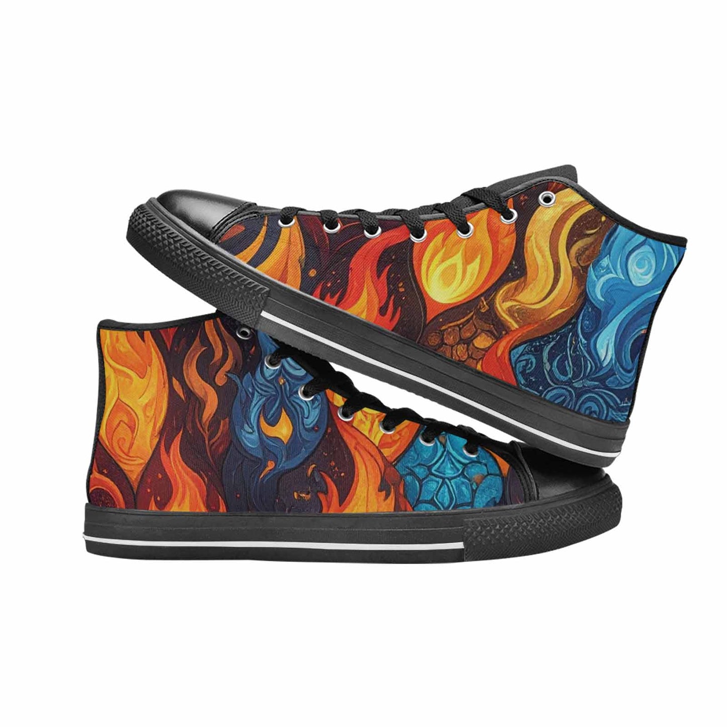 WOMEN'S Fire Flame High Top Canvas Y2K Sneakers