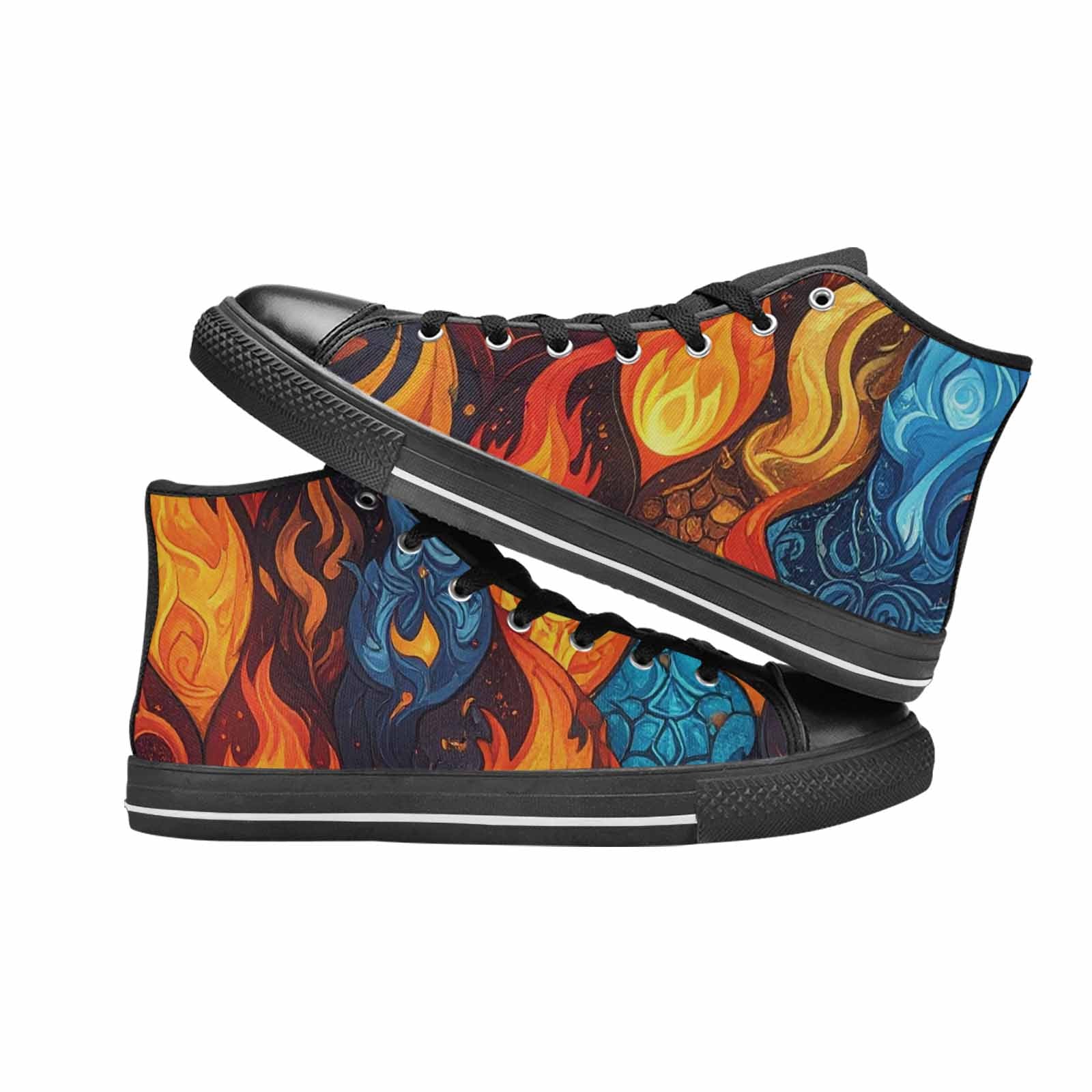 WOMEN'S Fire Flame High Top Canvas Y2K Sneakers