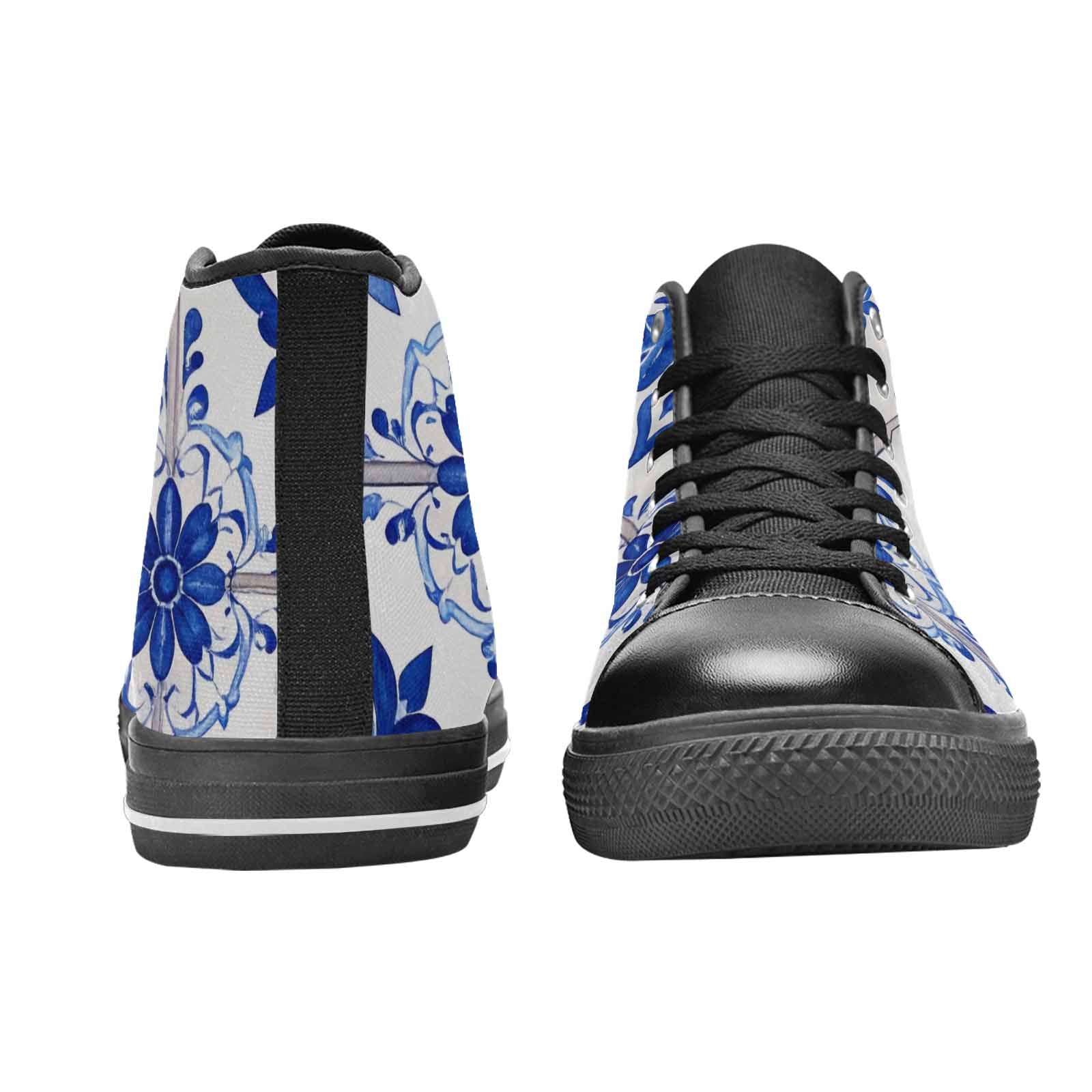 MEN'S Talavera Tile Floral High Top Canvas Grunge Custom Sneakers