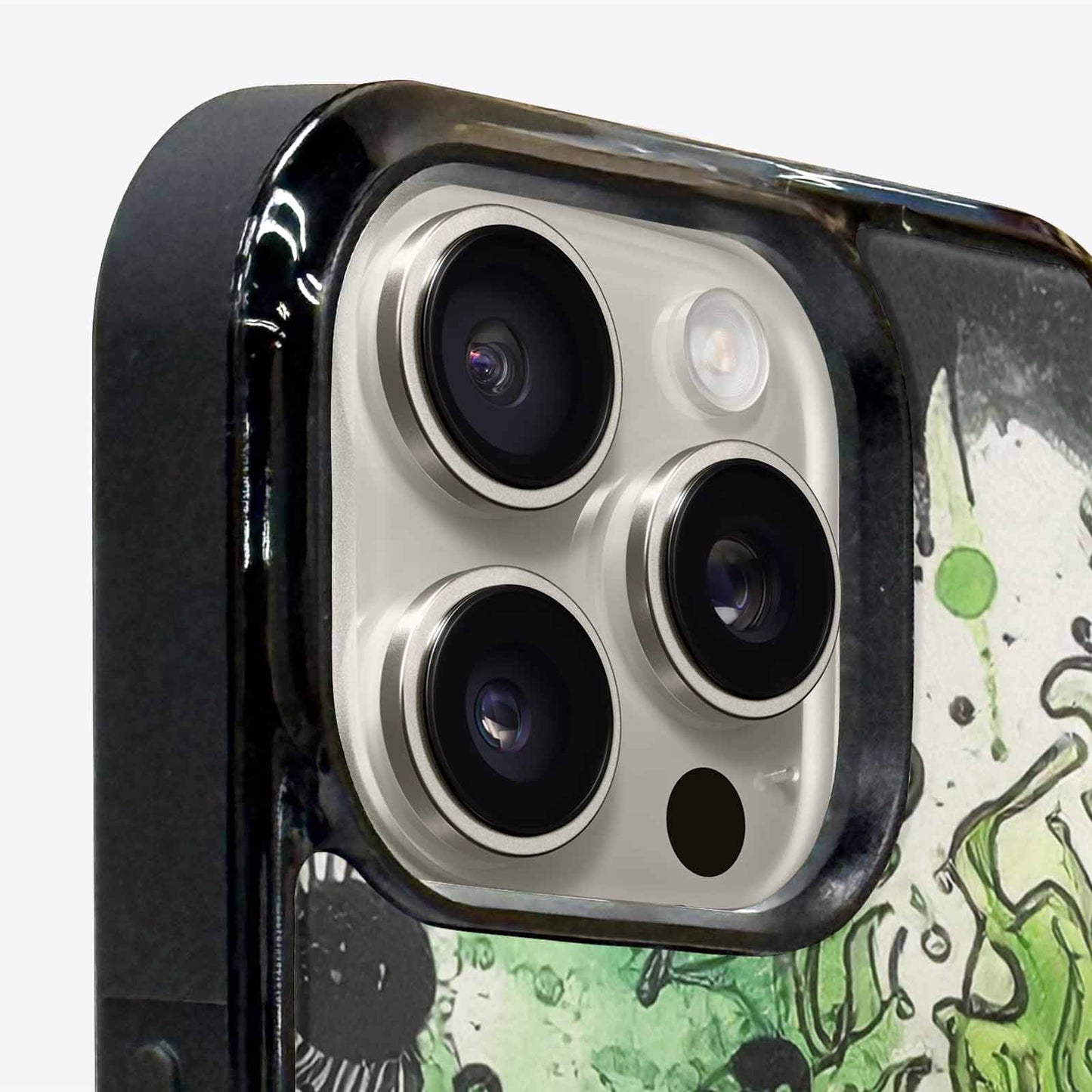 iPhone 16 Pro Max Case — Sea Creature Burst Black Green Ink, Custom Designed Case Cover
