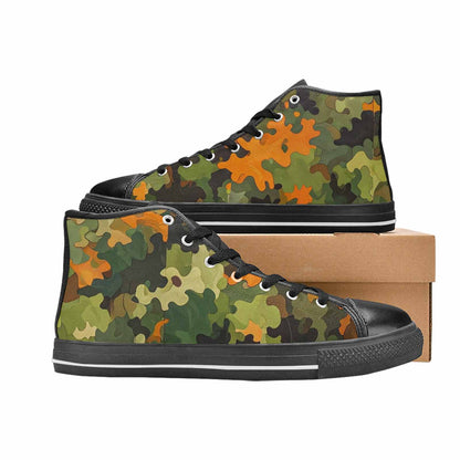 MEN'S Military Camouflage Blotch High Top Canvas Cottagecore Custom Shoes