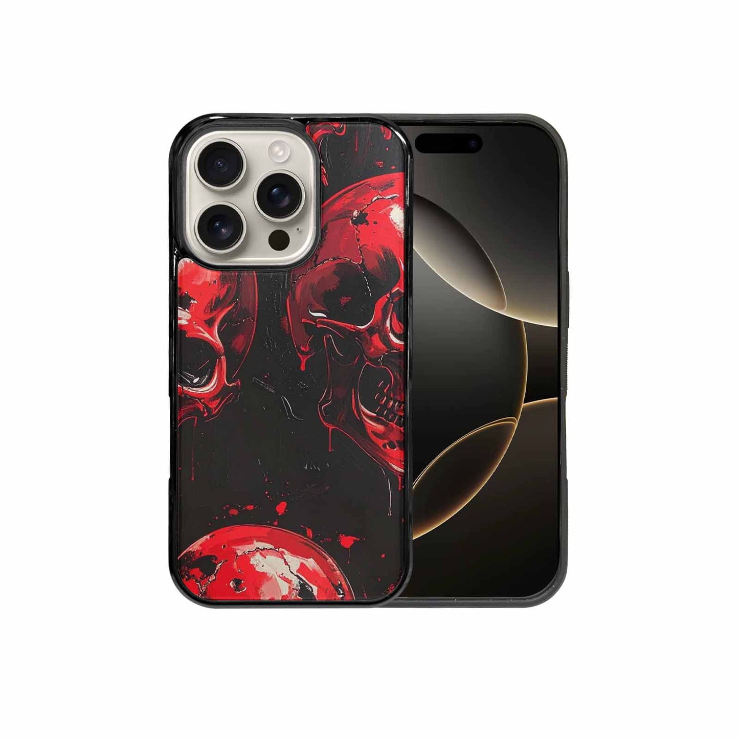 iPhone 16 Pro Case — 1000\'s Of Skulls Overlapping Eachother Everywhere, Original Design Phone Case