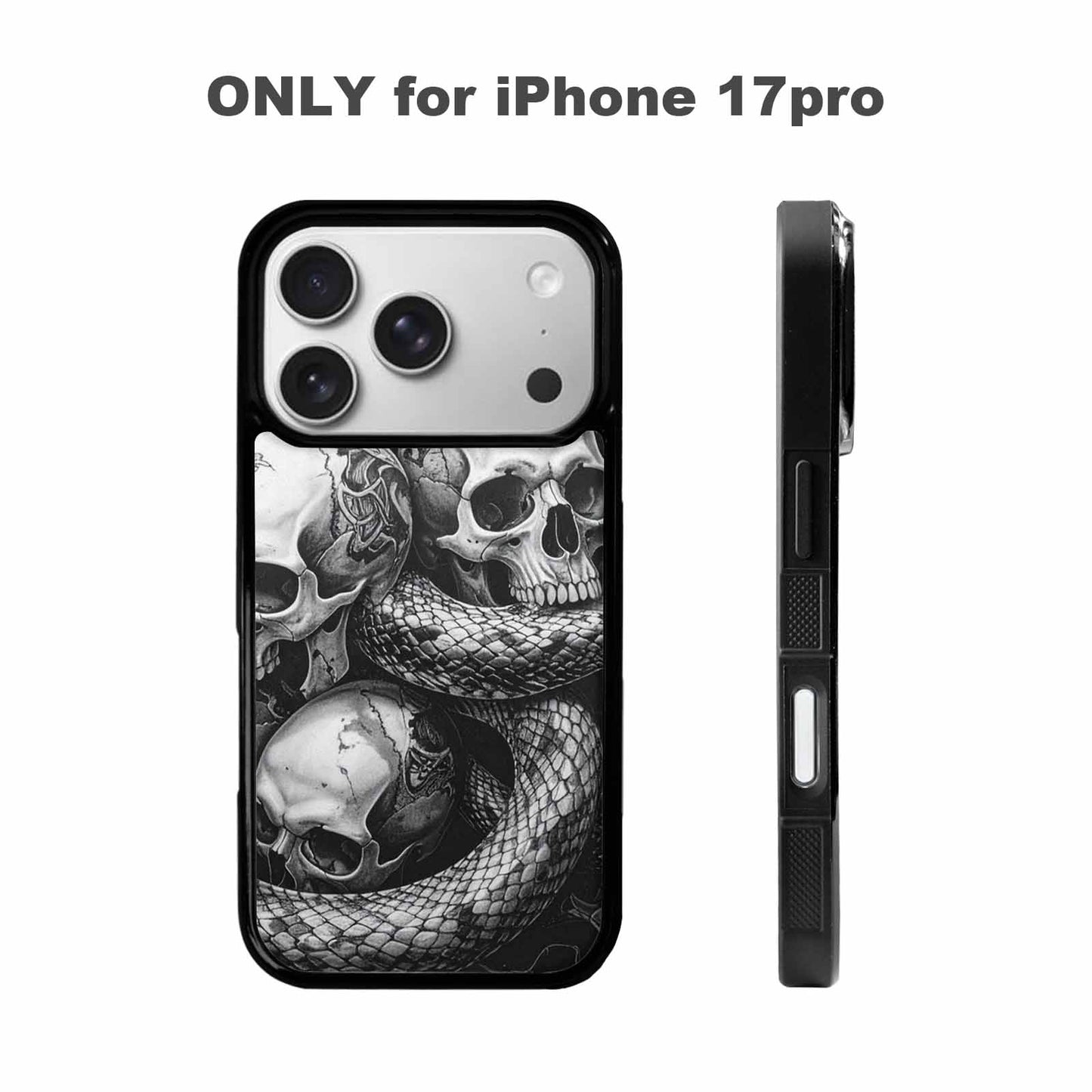 iPhone 17 Pro Case — Skull Dark Art Gothic Print Gothic, Custom Phone Case