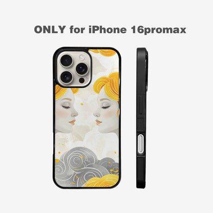 iPhone 16 Pro Max Case — Gemini Twins Zodiac Pattern Seamless Repeat, Custom Designed Case Cover