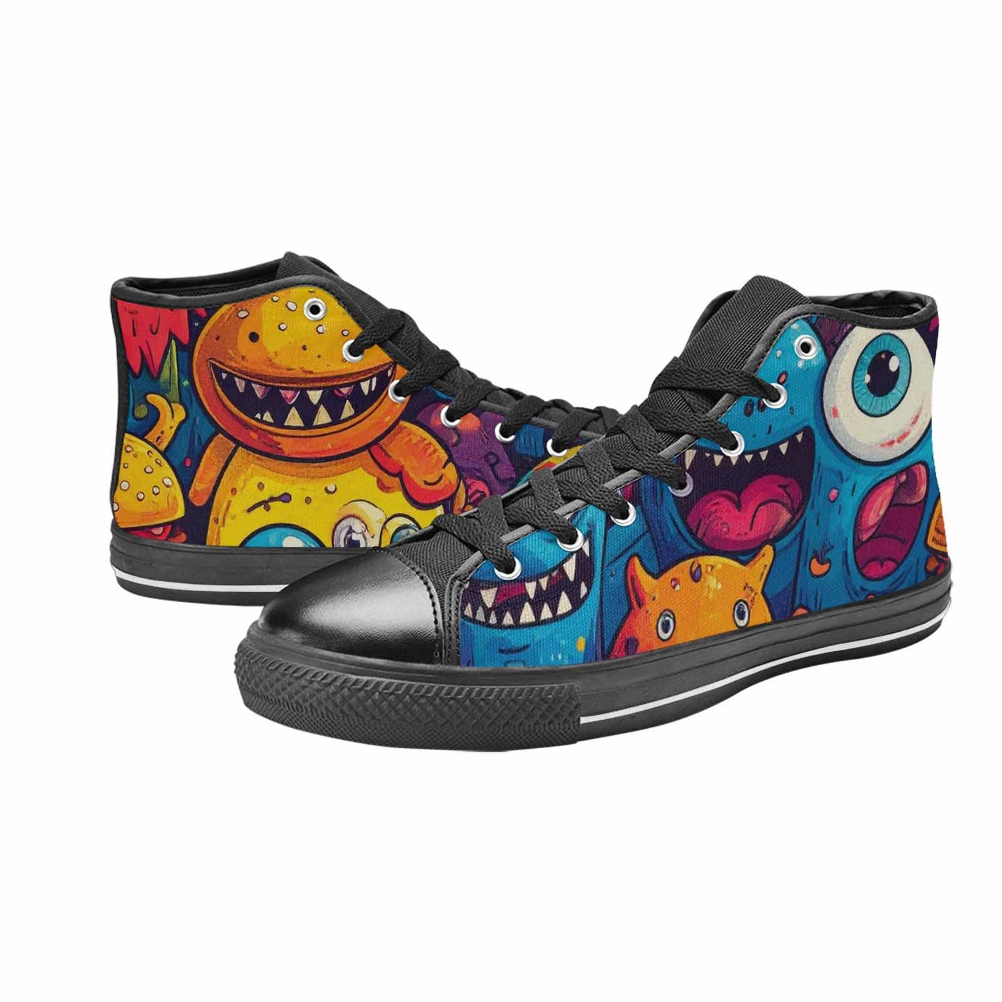 MEN'S Cartoon Monster Character High Top Canvas Vibrant Chaos Sneakers