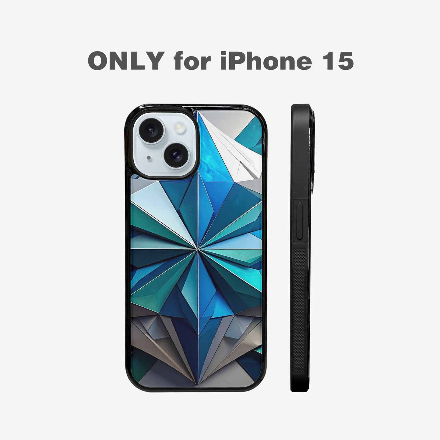 iPhone 15 Case — Geometric Origami Art Pattern, Custom Made Phone Cover