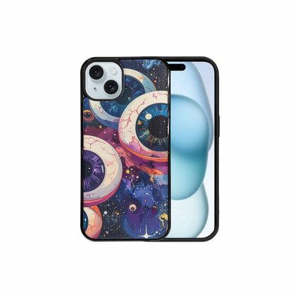 iPhone 15 Plus Case — Cartoon Eyeballs Galaxy Personalized Phone Cover, Personalized Phone Case