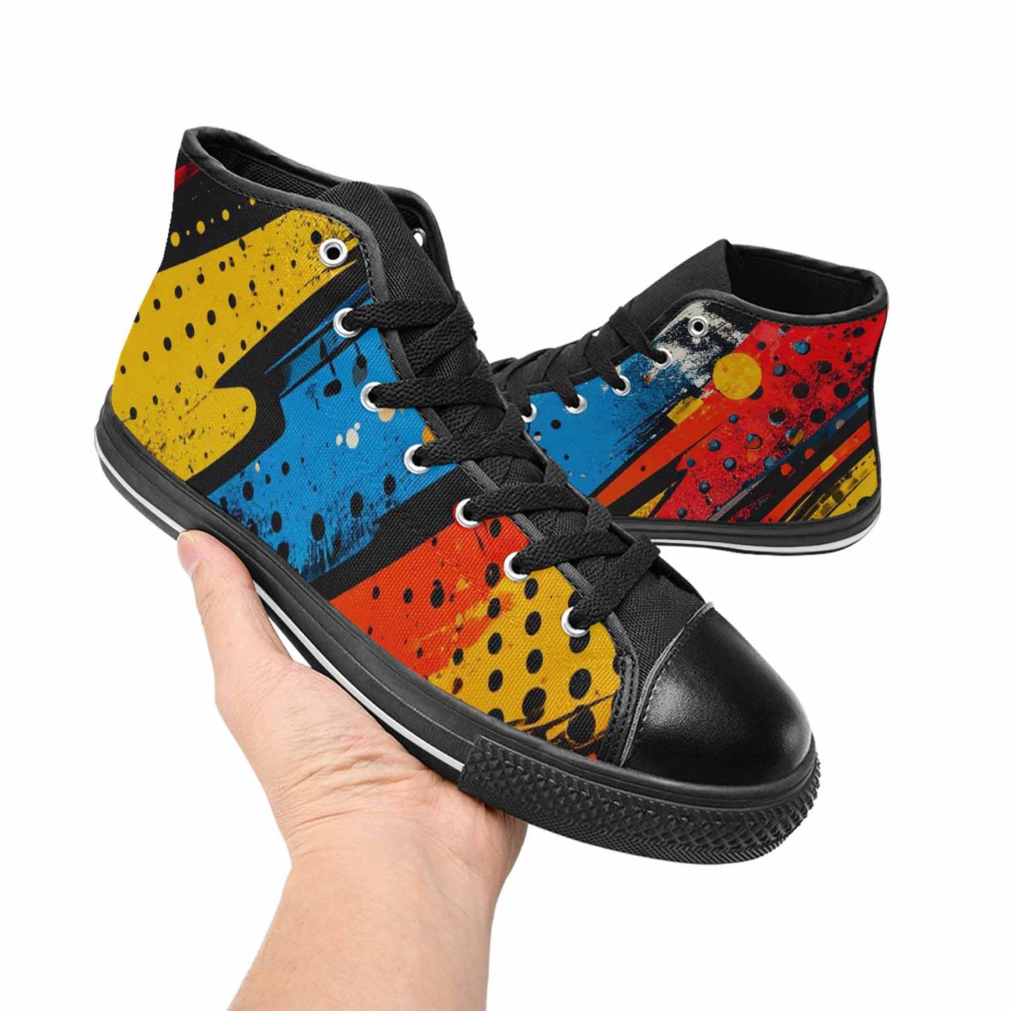 WOMEN'S Comic Book Halftone High Top Canvas Y2K Sneakers