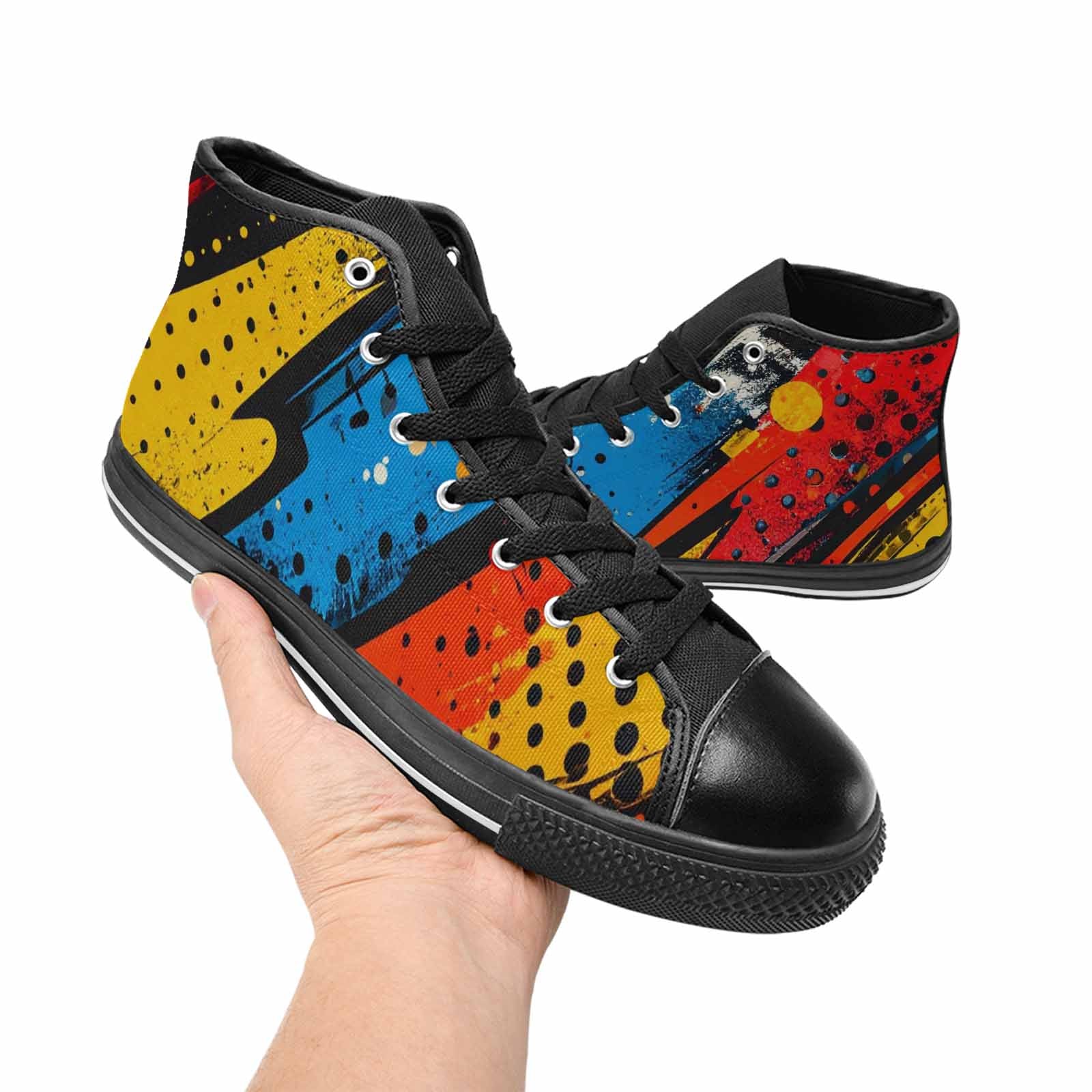 WOMEN'S Comic Book Halftone High Top Canvas Y2K Sneakers