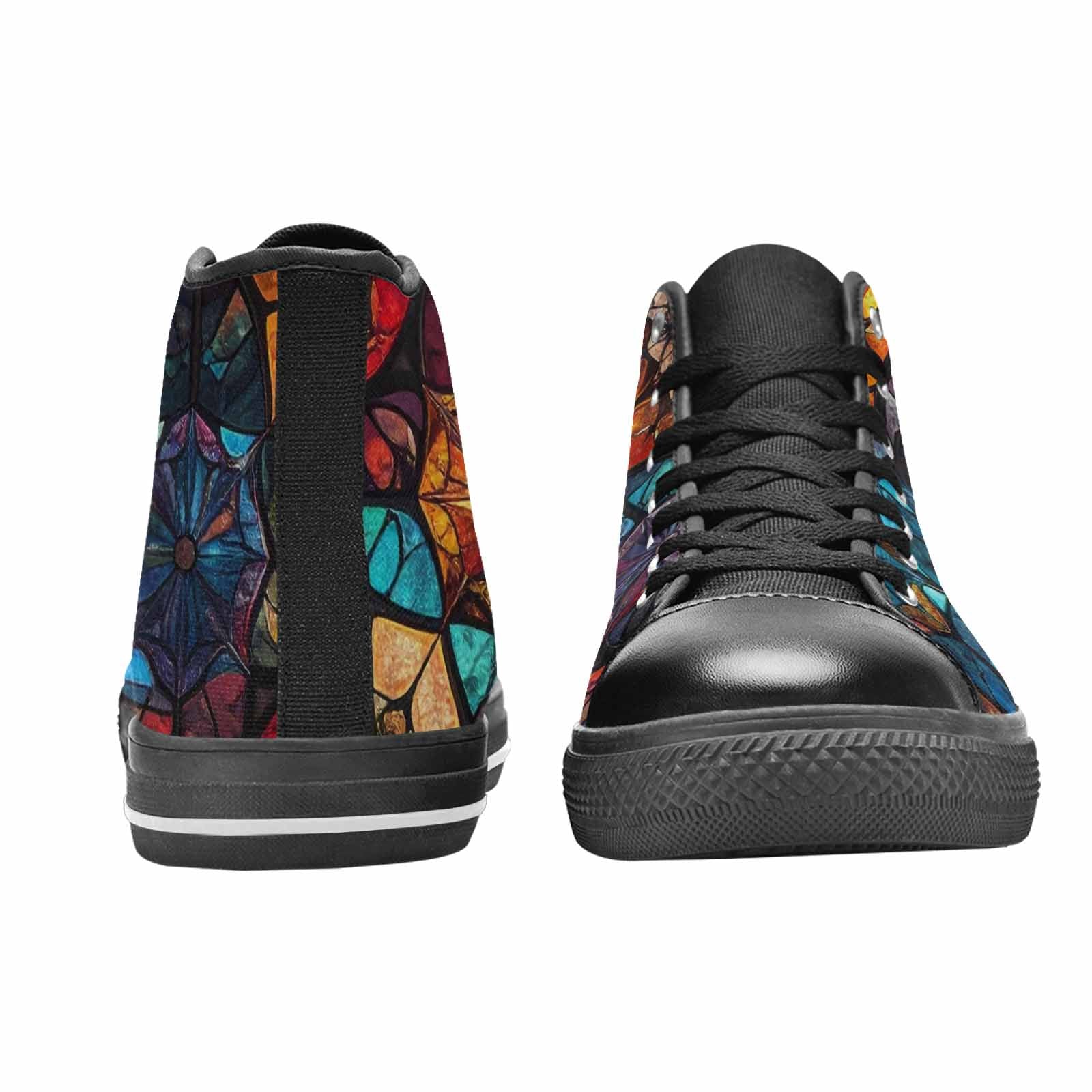 MEN'S Stained Glass Kaleidoscope High Top Canvas Surreal Custom Sneakers