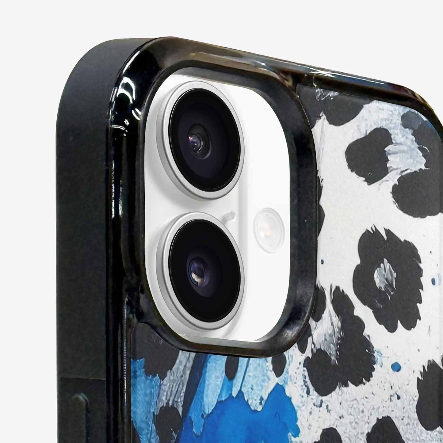 iPhone 16 Case — Animal Print Black Blue Ink Animal, Custom Phone Case