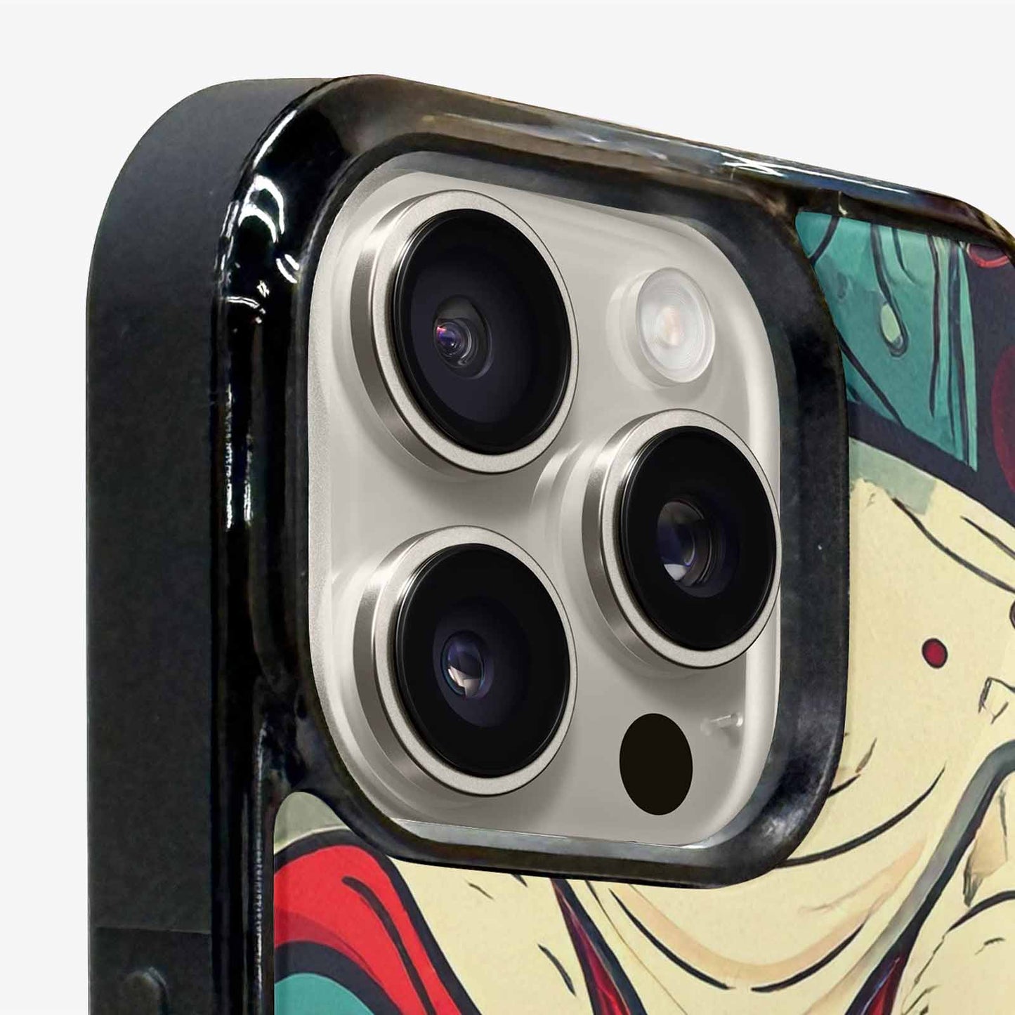 iPhone 16 Pro Max Case — Evil Circus Heads Faces Overlapping Patterns, Custom Made Phone Cover