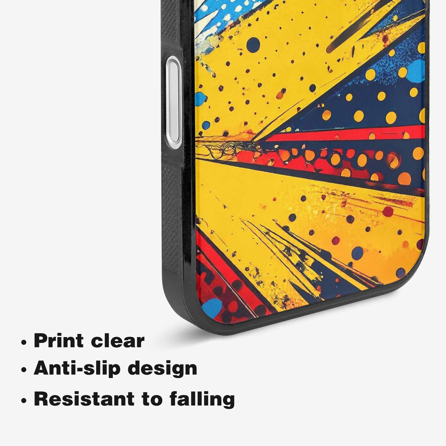 iPhone 16 Plus Case — Comic Halftone Comic Bursts Pattern Hundreds, Custom Made Phone Cover