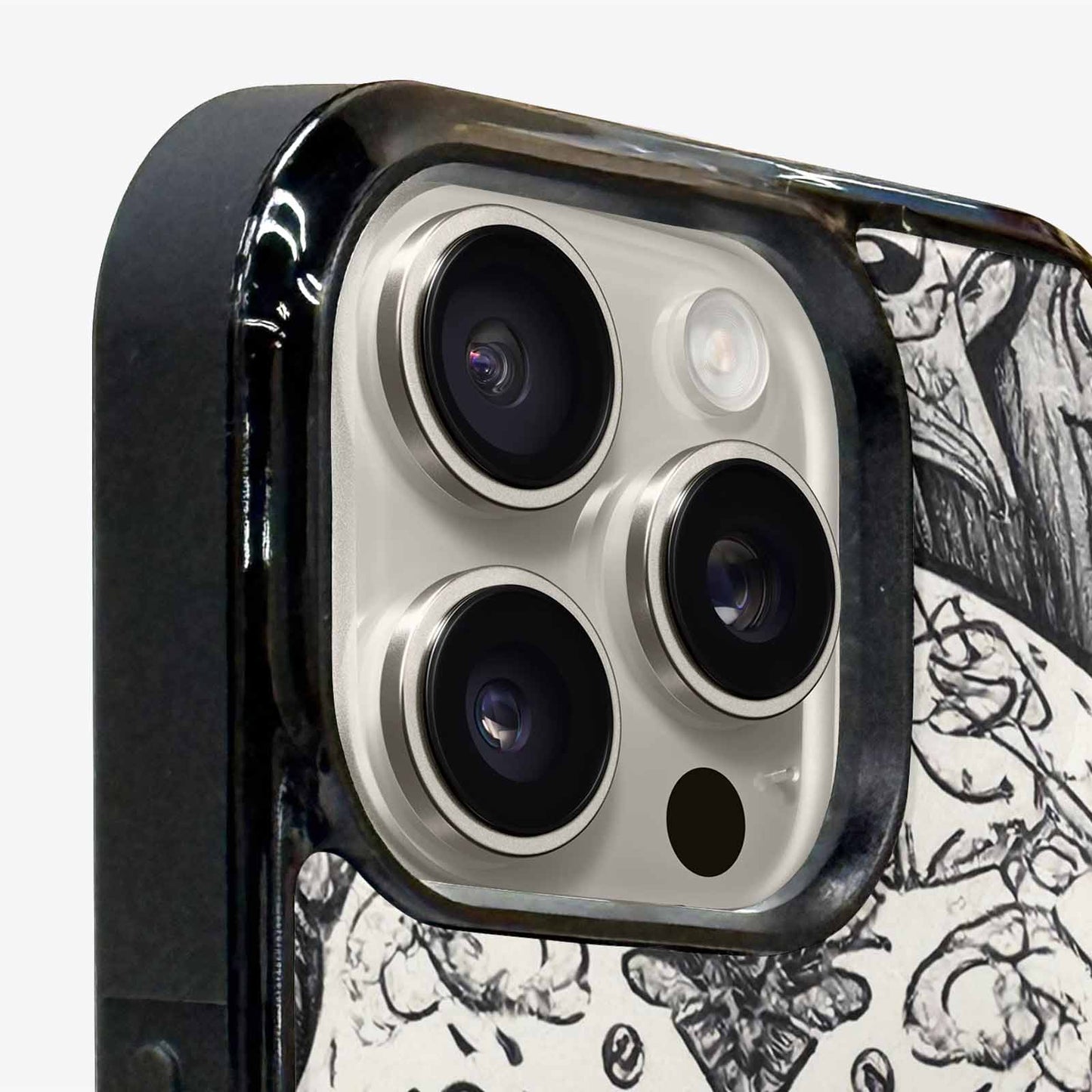 iPhone 16 Pro Case — Intricately Detailed Sugar Skulls In Black, Custom Phone Case
