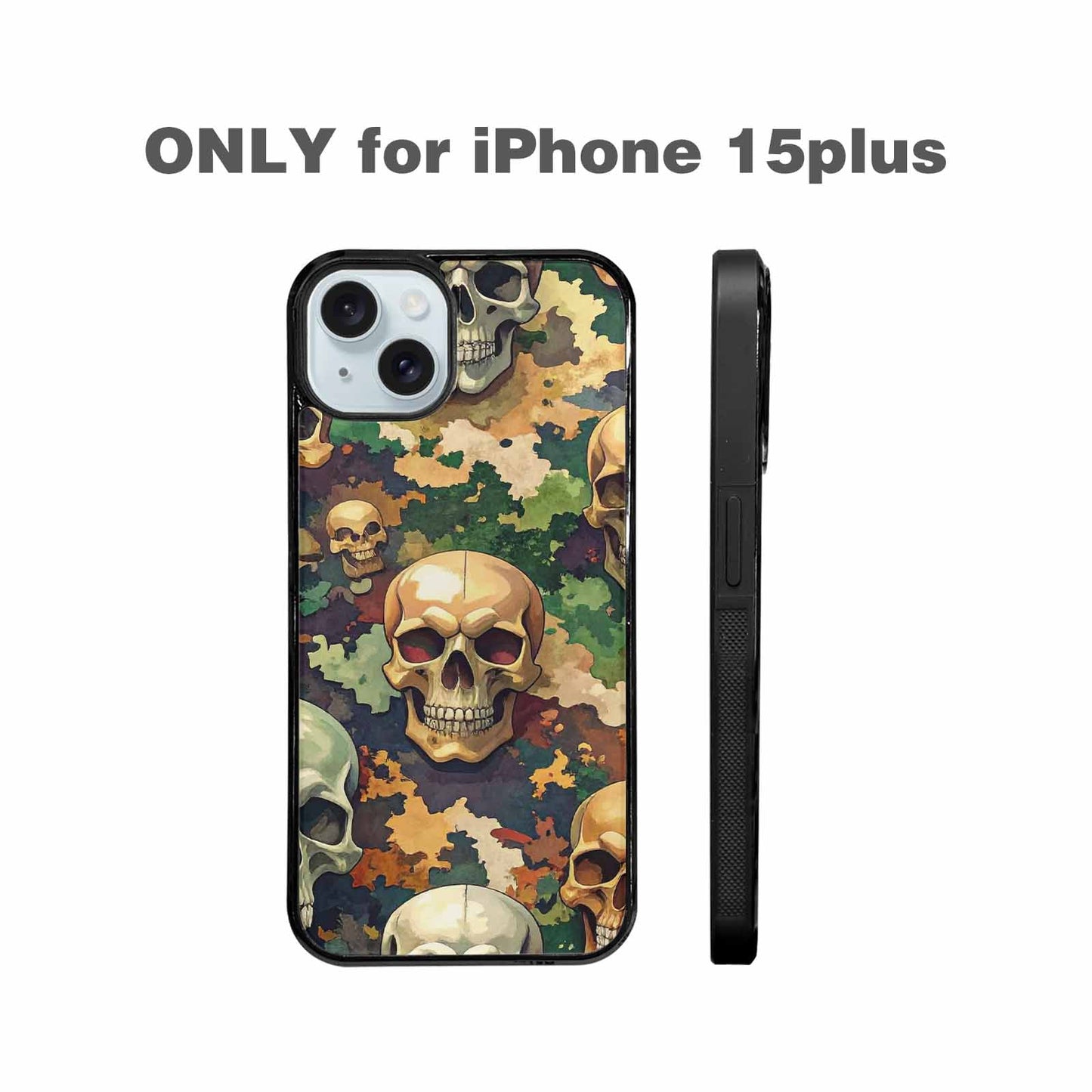 iPhone 15 Plus Case — Skulls Camoskulls Pattern Hu A0j, Custom Printed Phone Case